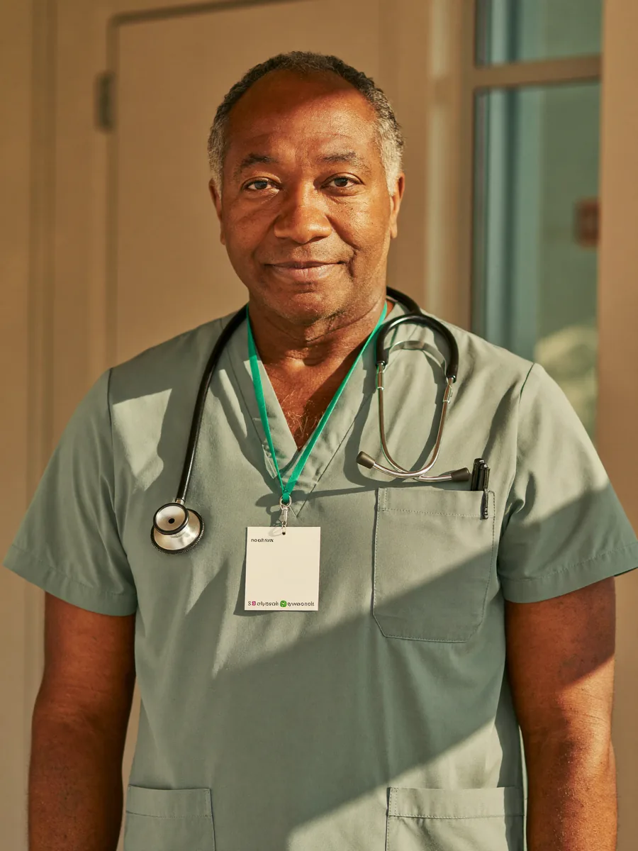 Portrait of Ike, director of nursing at My Choice Adult Day Center, a nurse with 30 years of experience